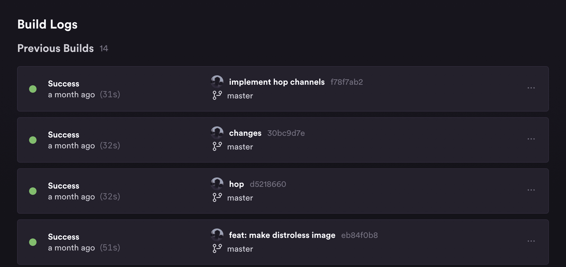 github build logs